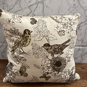 Bird & Butterfly design decorative pillows 20x20 cover only